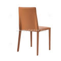 Italian minimalist saddle leather dining chairs